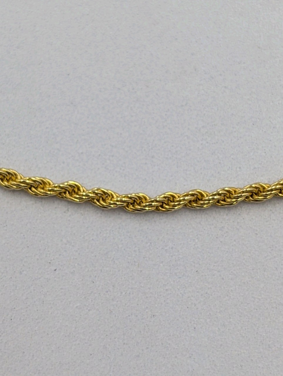 Danecraft Yellow Gold Plated Sterling Silver 1.5mm Rope Chain Necklace 18″ 3.2g