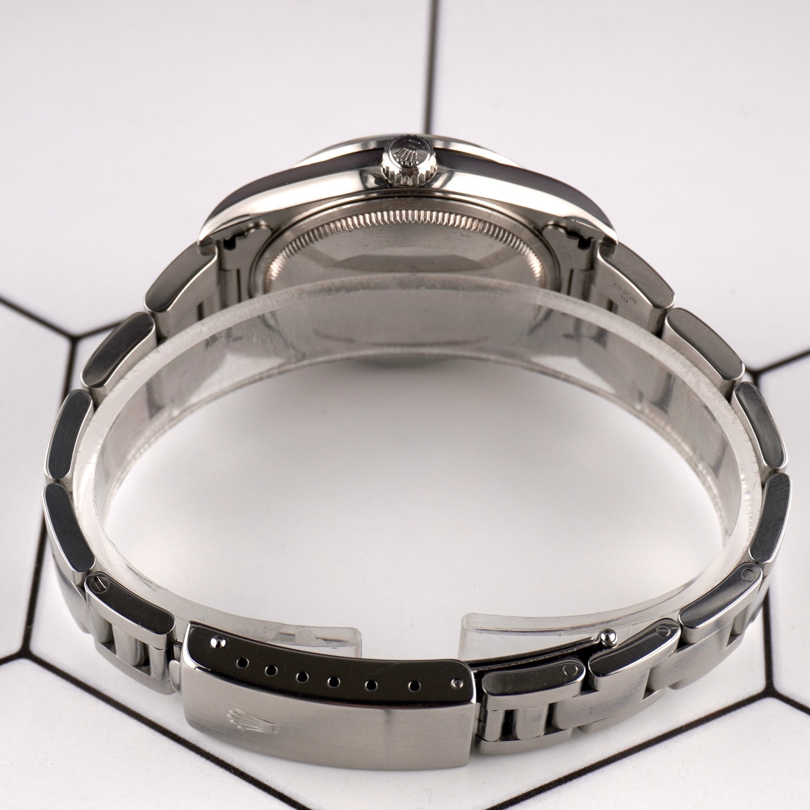 Rolex 34mm Oyster Perpetual Stainless Steel Oyster Purple Dial Watch 14000