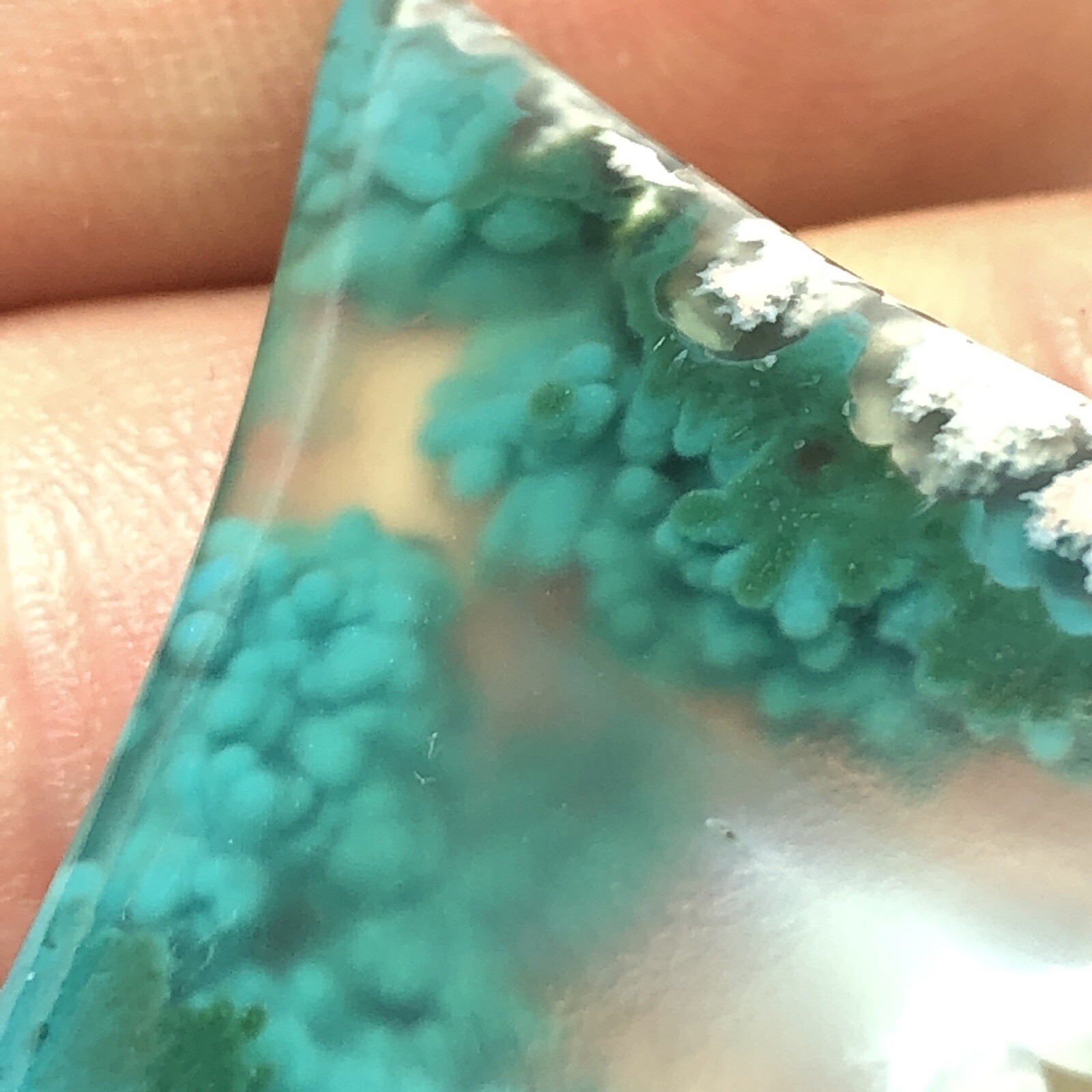 49 CT Museum Grade Gem Silica Chrysocolla Stalagmite Stalagtite Quartz Cabochon