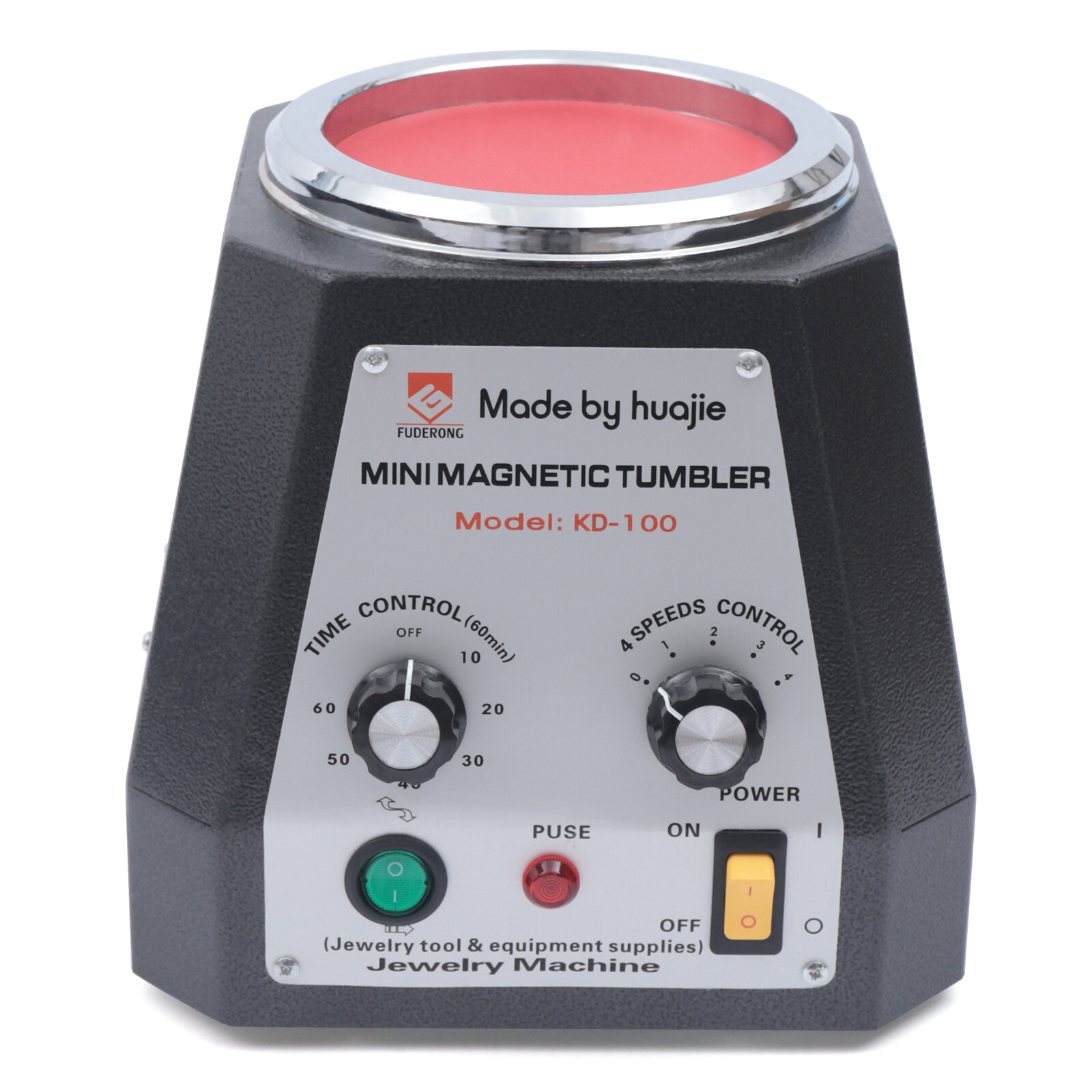 Magnetic Tumbler Jewelry Polishing Machine 100 mm Jewelry Finisher 4-Speed USA