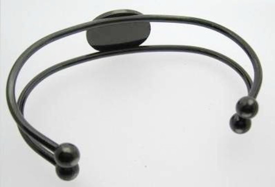 6 Antiqued Silver Plated 18x13mm Bracelet Settings