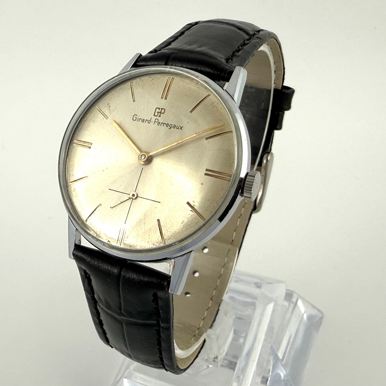 CLASSIC FINE GIRARD PERREGAUX MANUAL WIND ST STEEL DRESS WATCH ORIGINAL DIAL