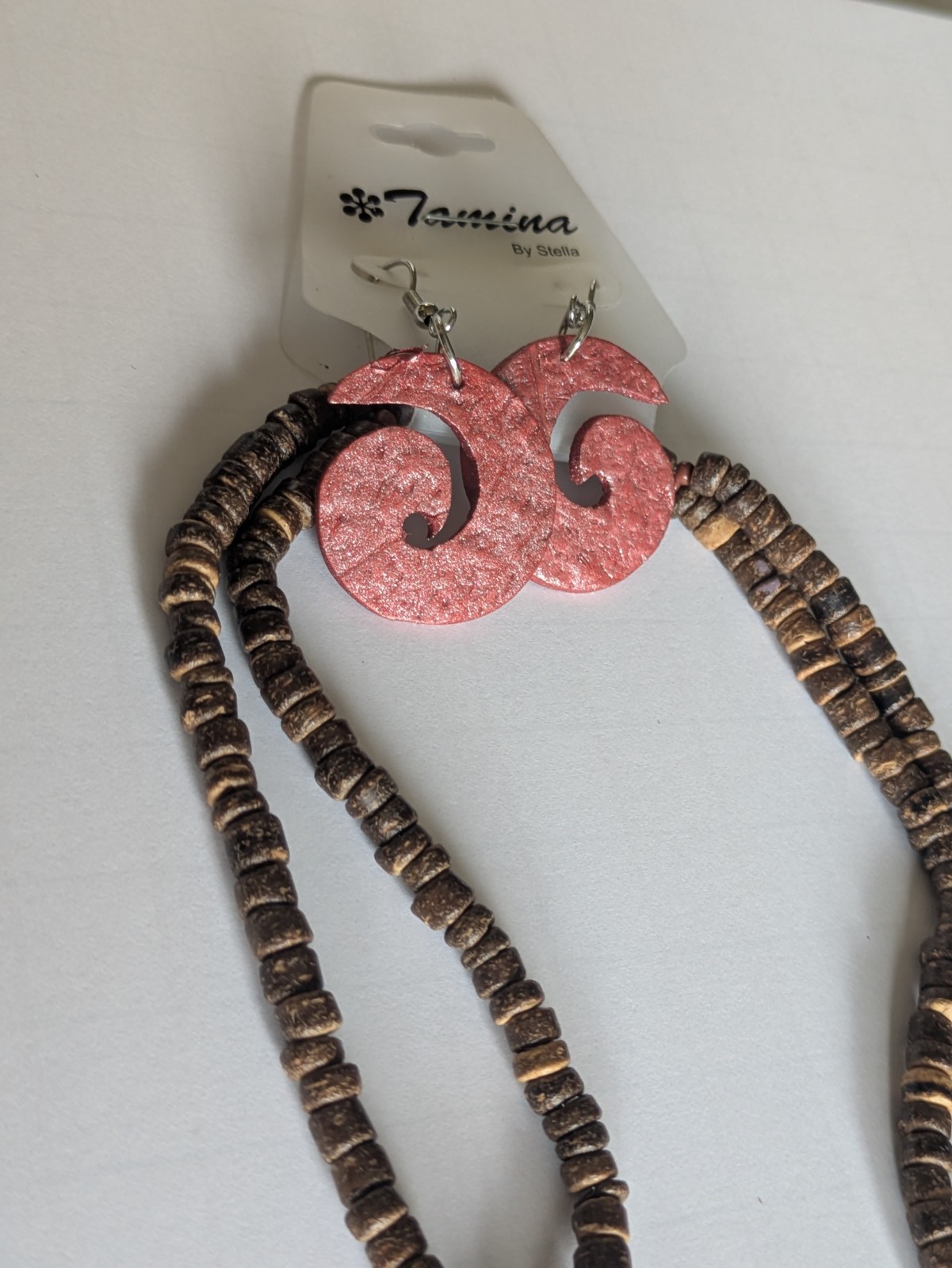 Tamina by Stella Handcrafted Spiral Pendant Necklace & Earring Set | Tribal Boho