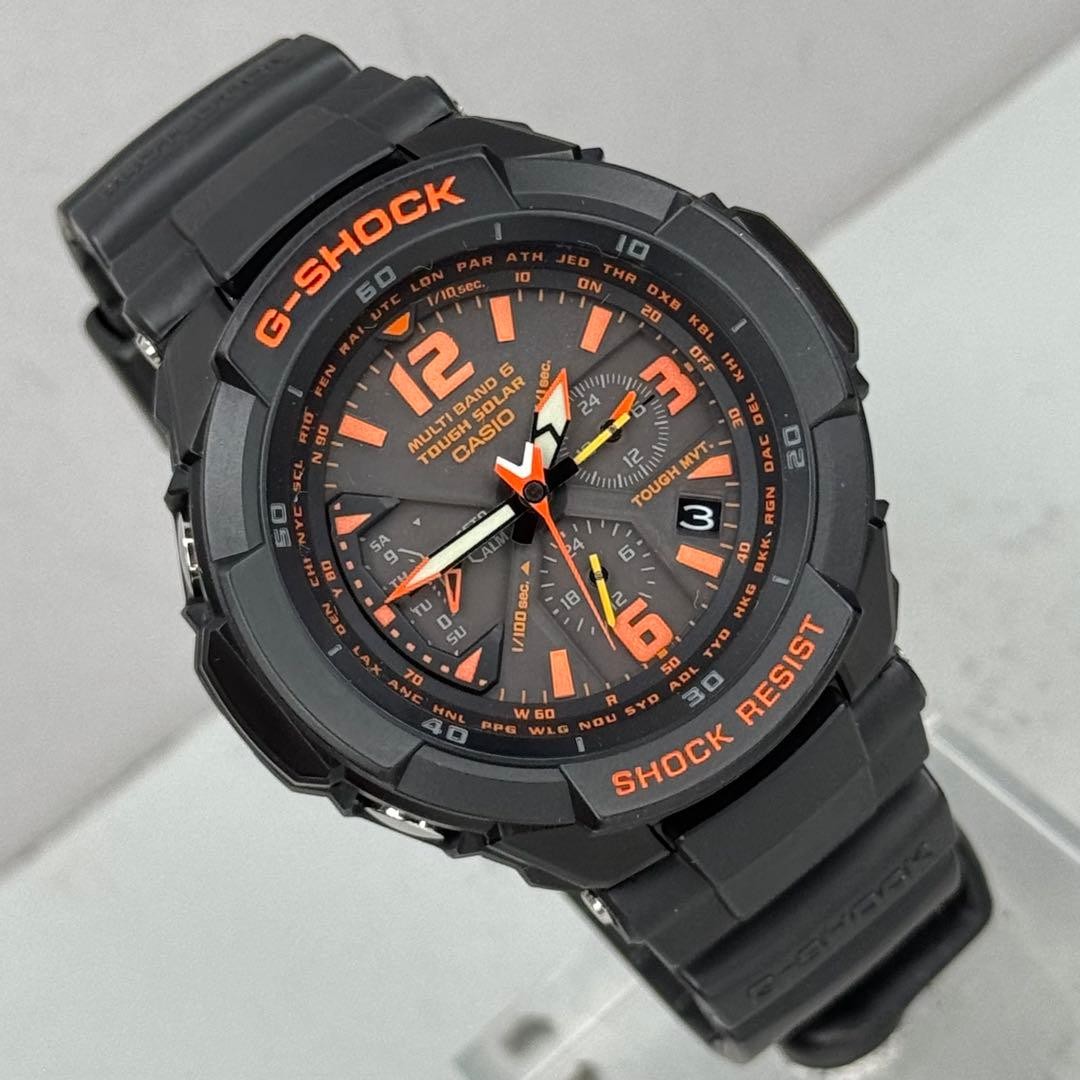 Casio G-Shock Gravity Master GW-3000B-1AJF Black Orange Used from Japan