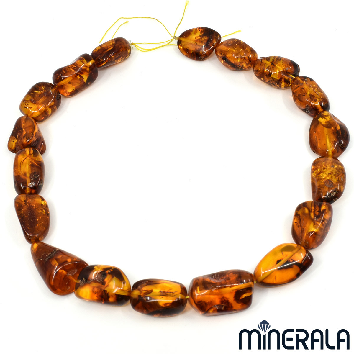 NATURAL AMBER GEMSTONE TUMBLED SHAPE BEADS 15.5″ 40cm STRAND WP00147