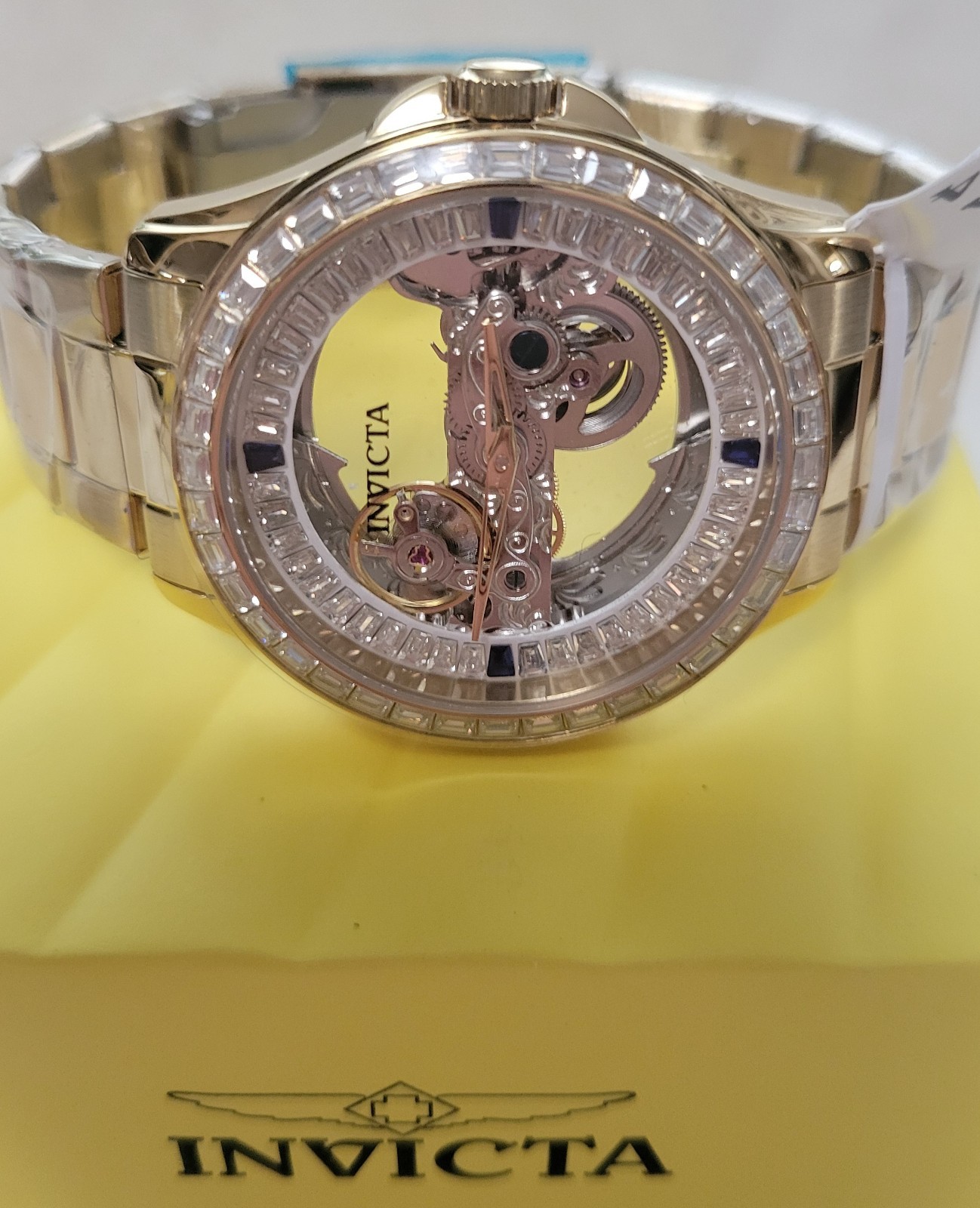 Invicta Objet D Art Automatic Men’s Watch w/ Skeleton Dial – 43mm, Gold, 69114