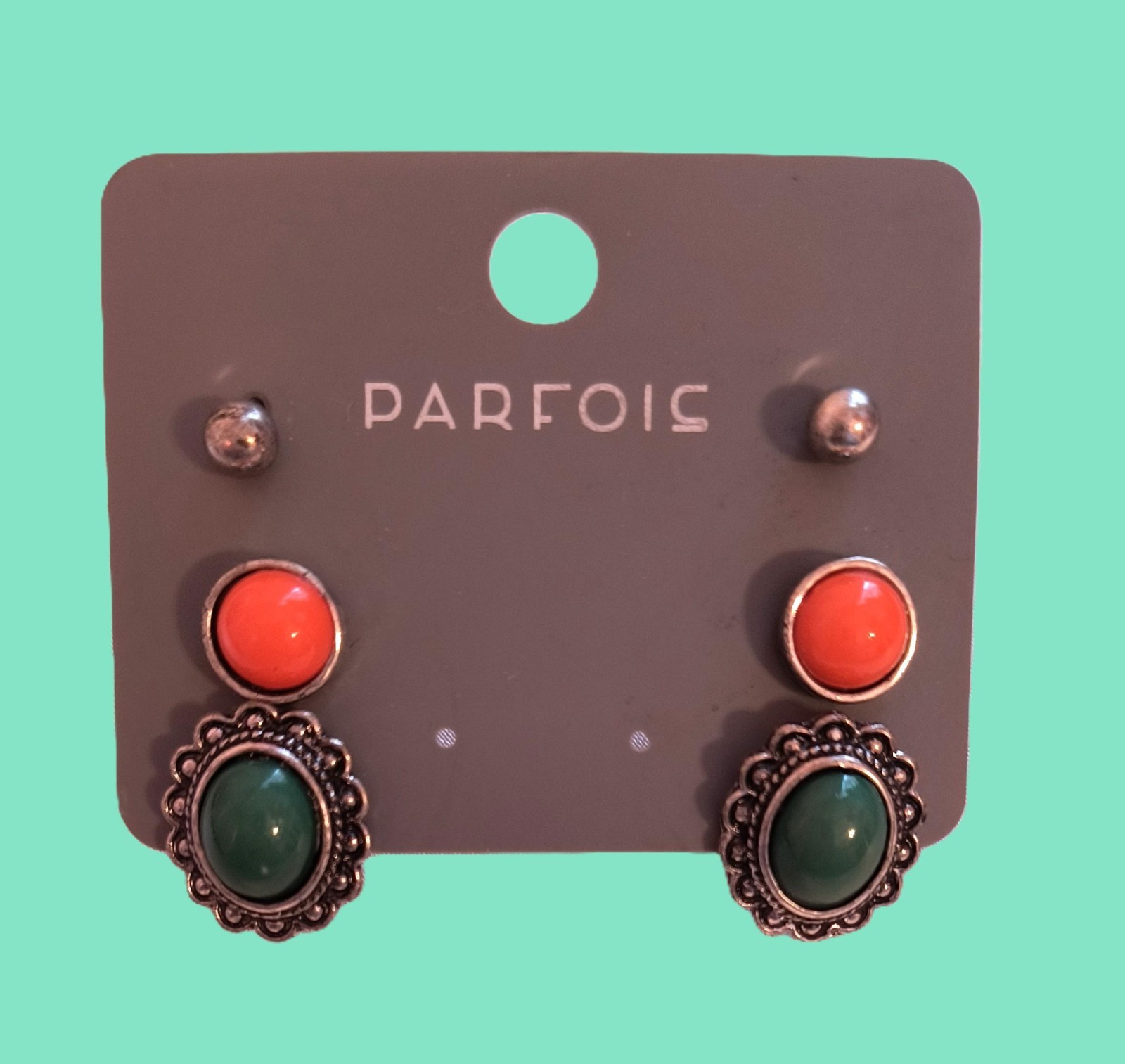 Parfois New With Tags Women’s 3 Pairs Stud Earrings Multicolor La Pousette Close