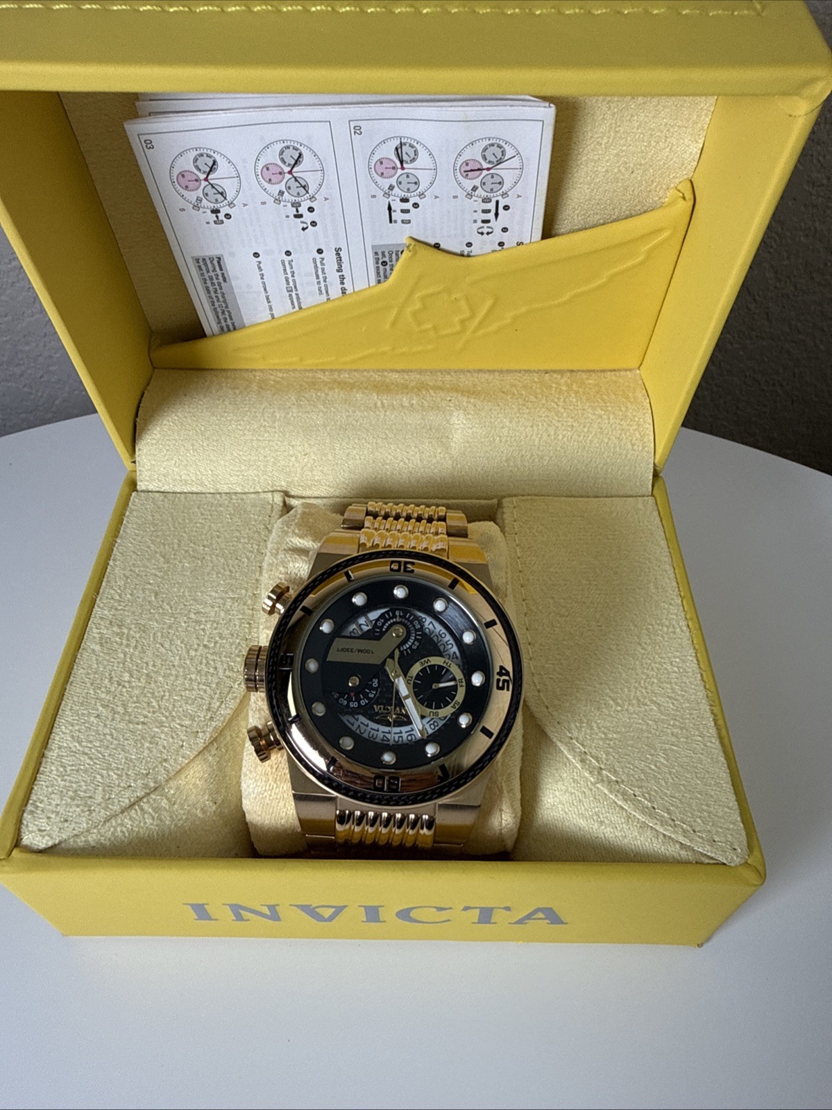 Invicta S1 Rally 25282 Men’s Chronograph Watch – Gold/Black 51mm W/ Box
