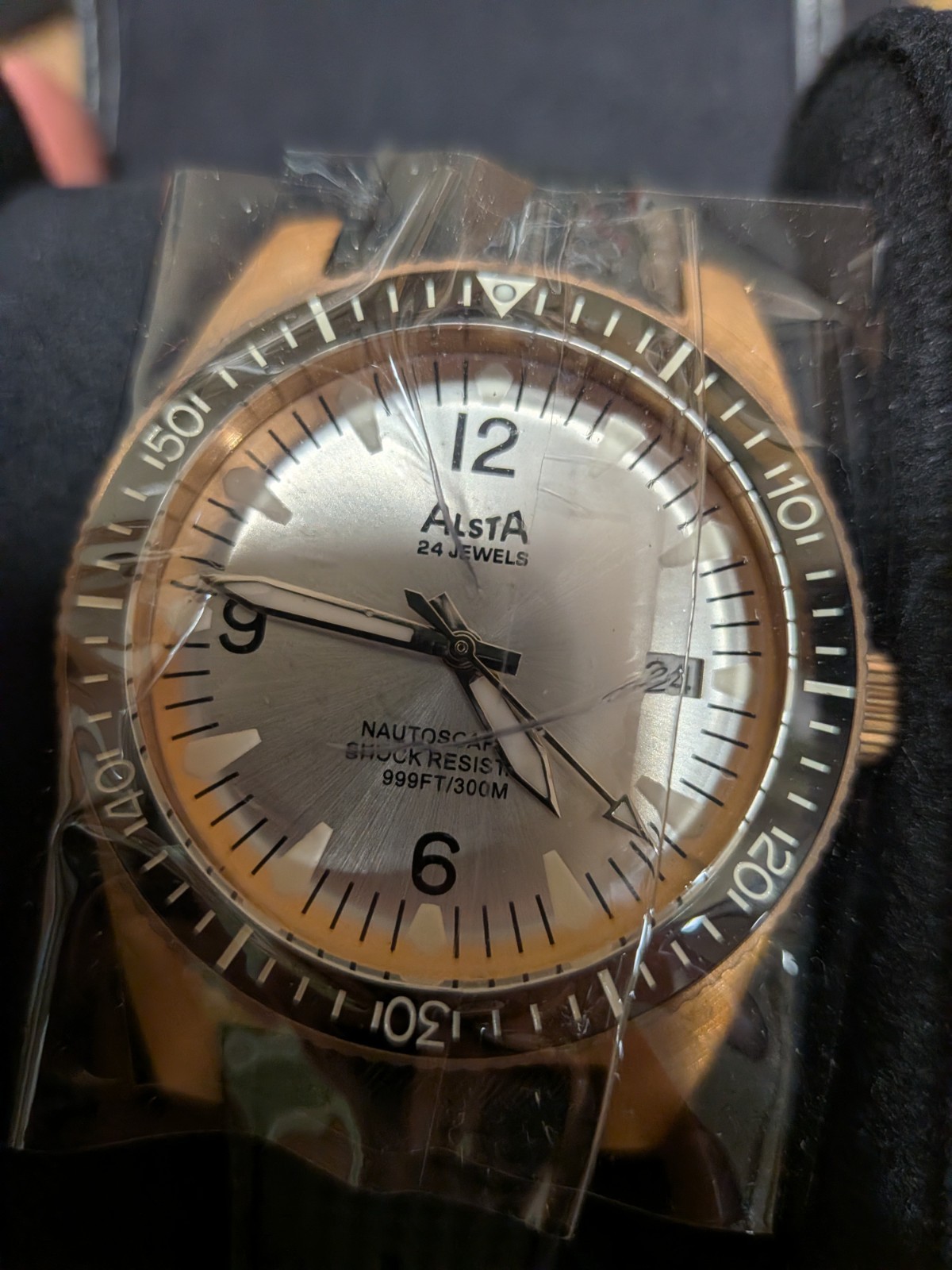 Alsta Nautoscaph Bronze Automatic Silver Dial 300m Diver Watch NH35 Jaws Movie