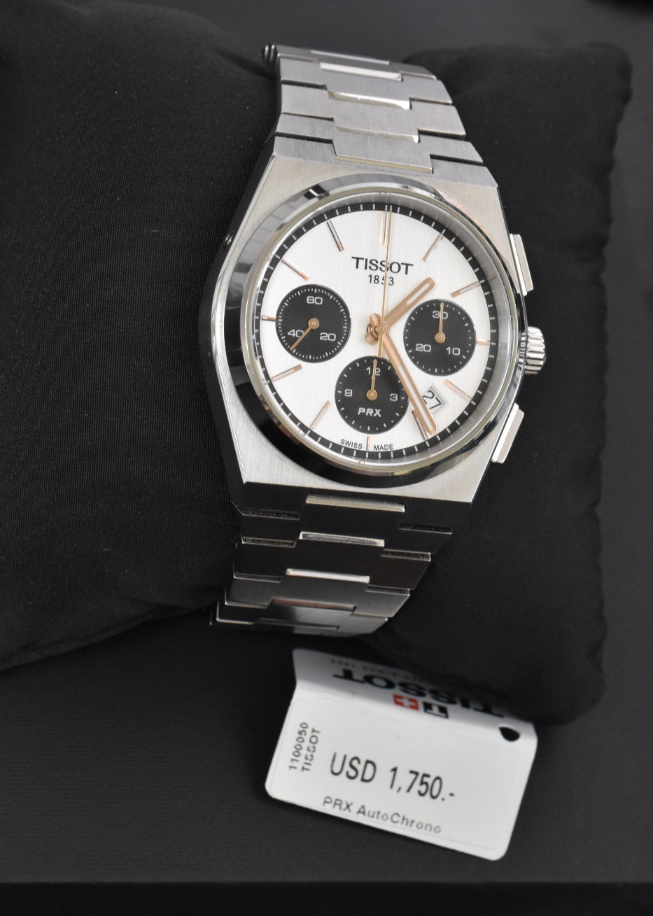 Tissot 1853 PRX Auto Chrono 42mm White Dial Watch w/Box T137.427.11.011.00