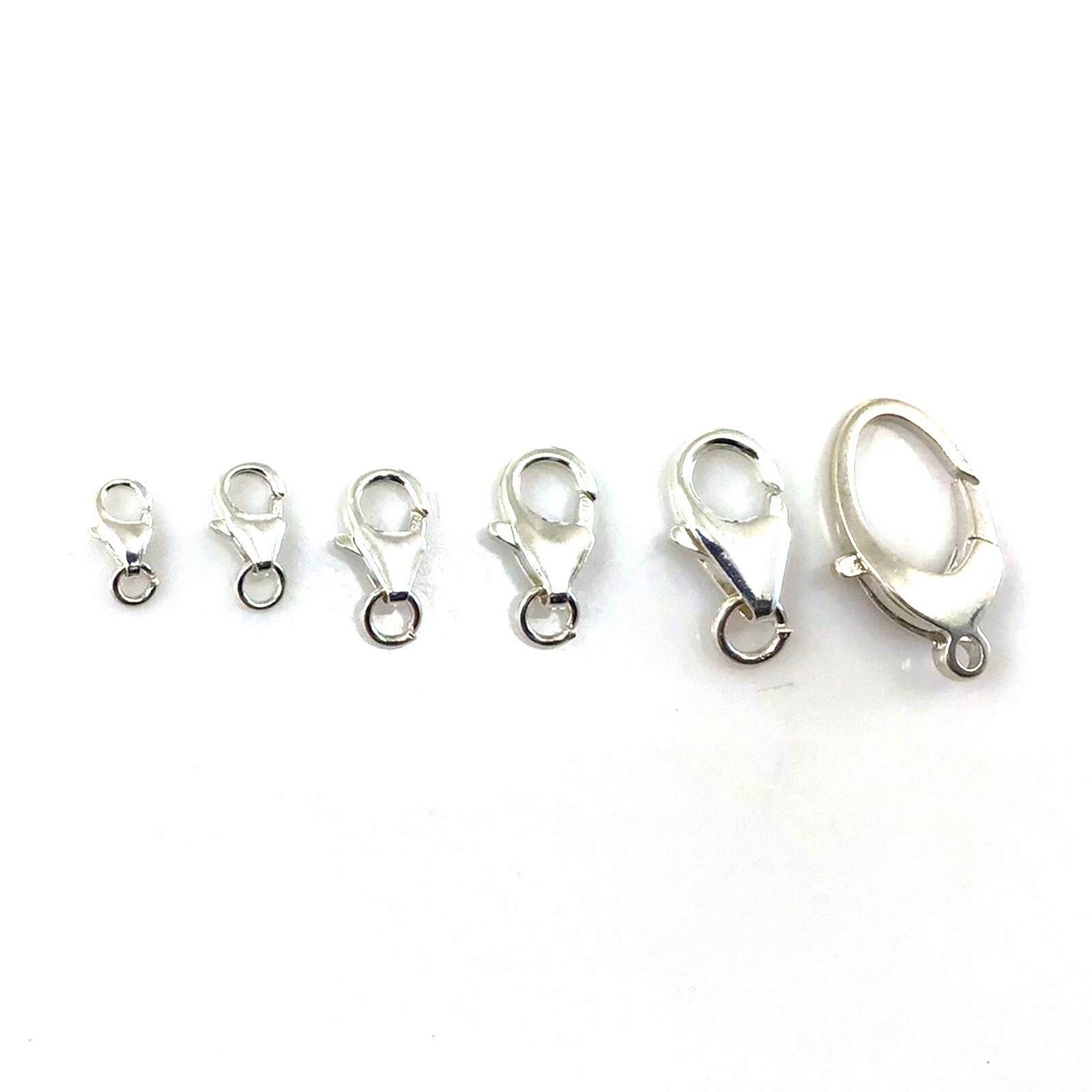 .925 Sterling Silver Lobster Claw Clasp 5mm 6mm 7mm 8mm 9mm Made in USA Findings