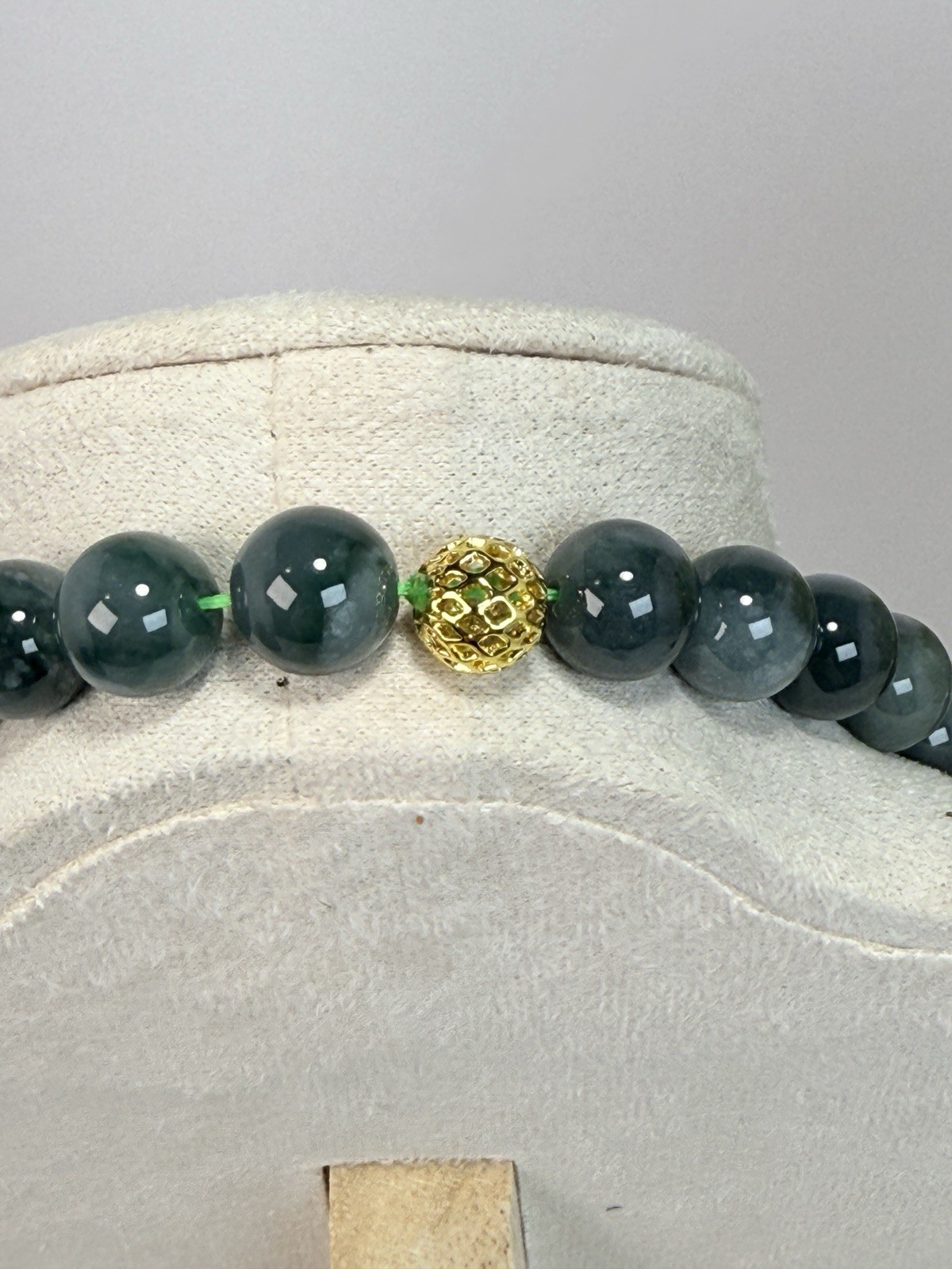 Blue Water Jade 26IN No Closure Bead Necklace 11.8MM