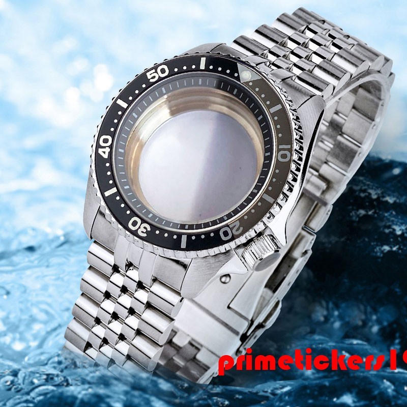 41mm Diving Watch Case+Band Clear Back 3.8 Crown 20ATM Fit NH34 NH35 NH36 NH38