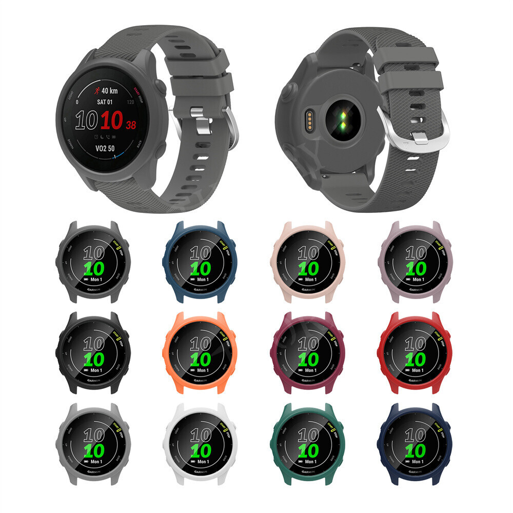 Sports Silicone Strap Band Case For Garmin Forerunner 255 / 265 Smart Watch Band