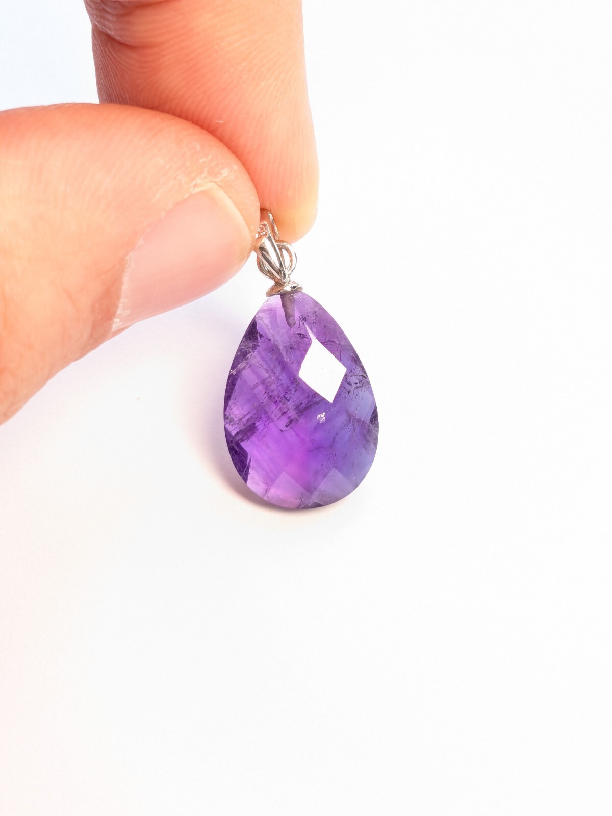 Beautiful Amethyst Silver Pendant Only Gemstone Dunyagems Gift 557