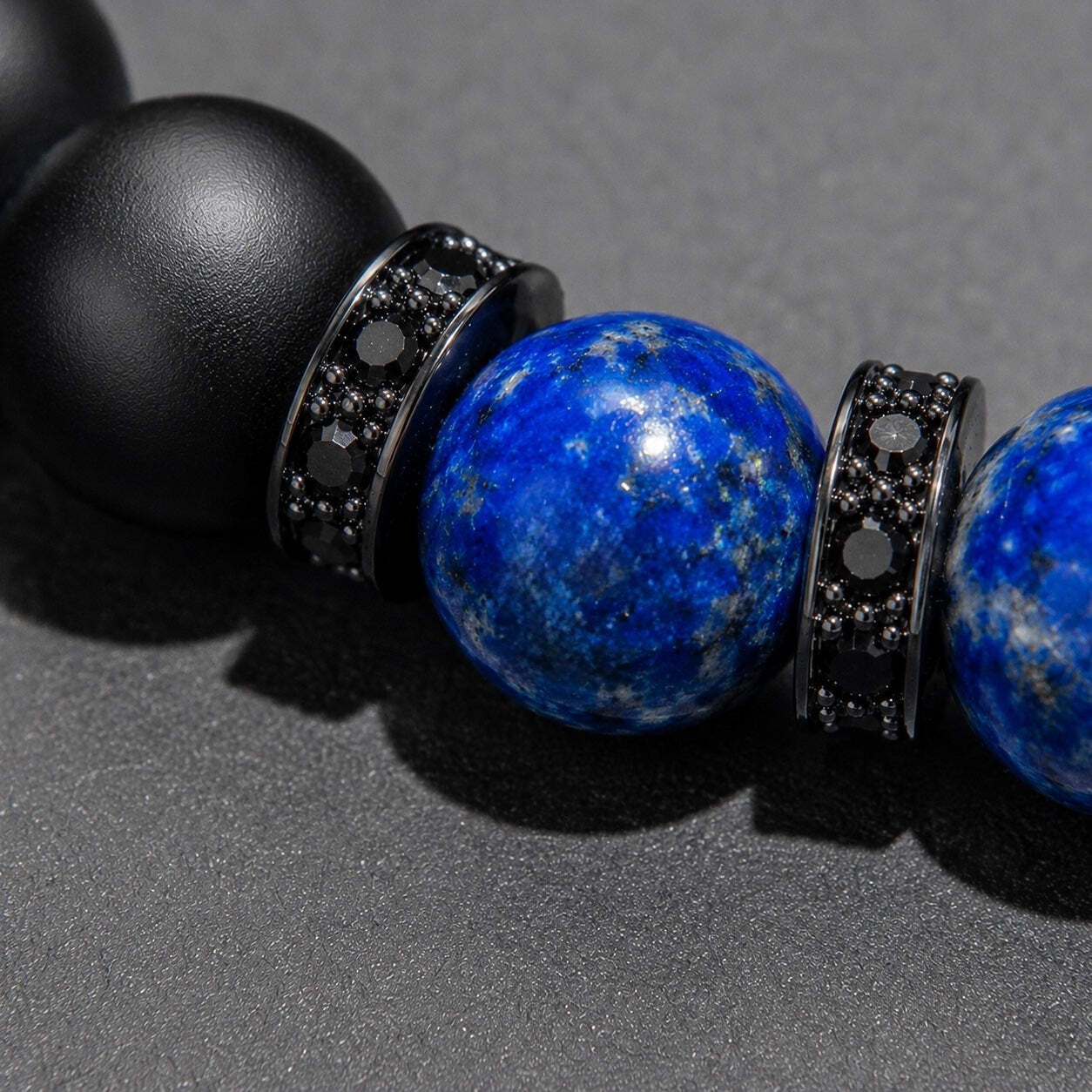 Lapis Lazuli & Black Onyx Beads Bracelet