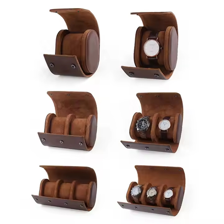 Leather Watch Case,Personalized Travel Watch Box for Him,Customized Leather