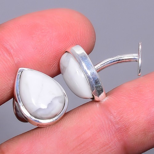 Howlite – Usa 925 Sterling Silver Handmade Cufflink Men’s Jewelry T42 A336