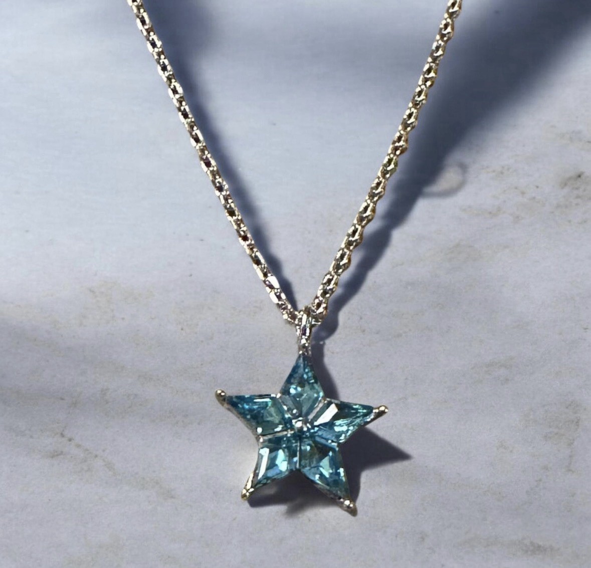 New Kate Spade New York Cosmos Pendant 16” Necklace Blue Crystal/Silver with Tag
