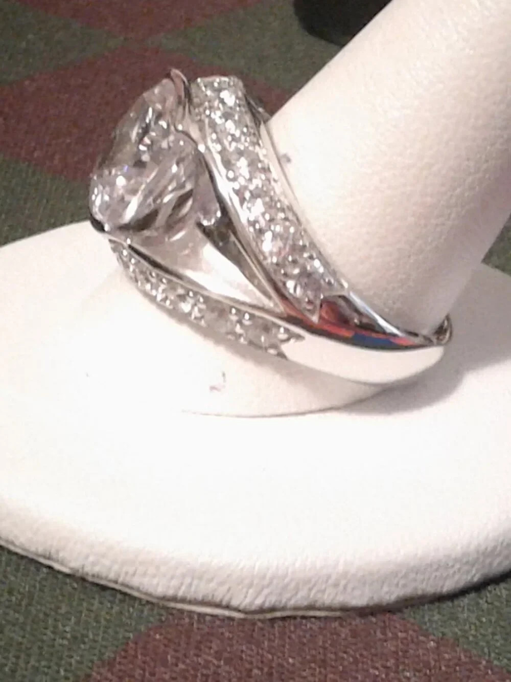 BJB091 Bella Luce Rhodium Plated Center Design Ring 8.92ctw. Size 10