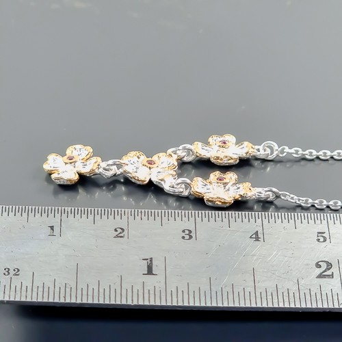 Jewellery Shop Natural Rhodolite Necklace 925 Sterling Silver 17.75″/N25720