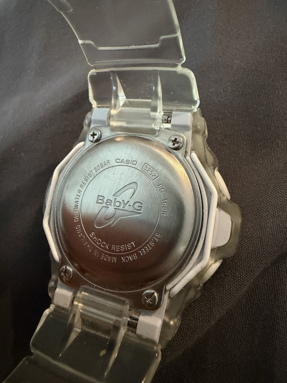 Casio Baby-G Women’s Digital Watch Clear Resin Band 200m w/ Box & Manual