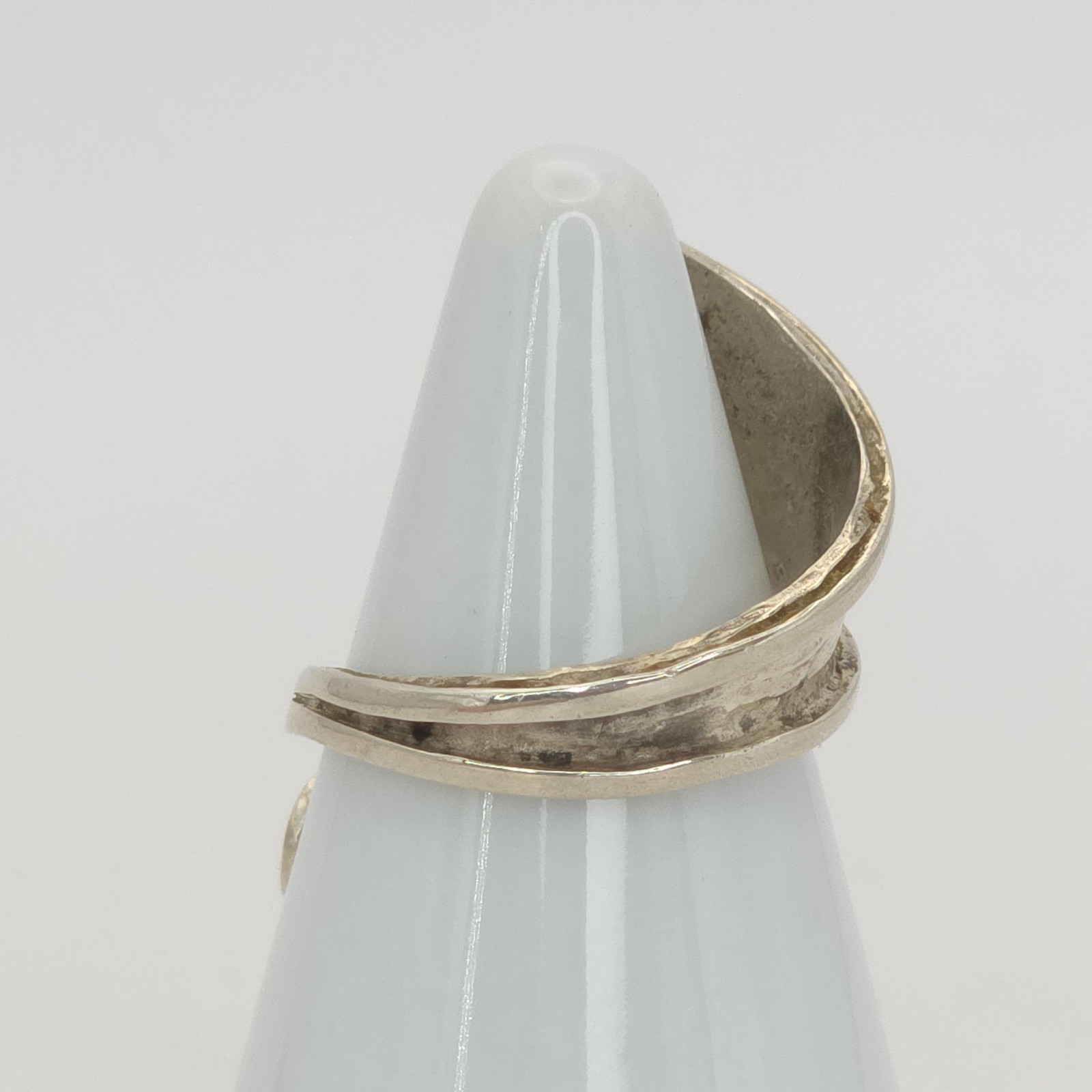 925 STERLING Silver Ring Fire Opal Native American Size 7.5 Play of Color Red