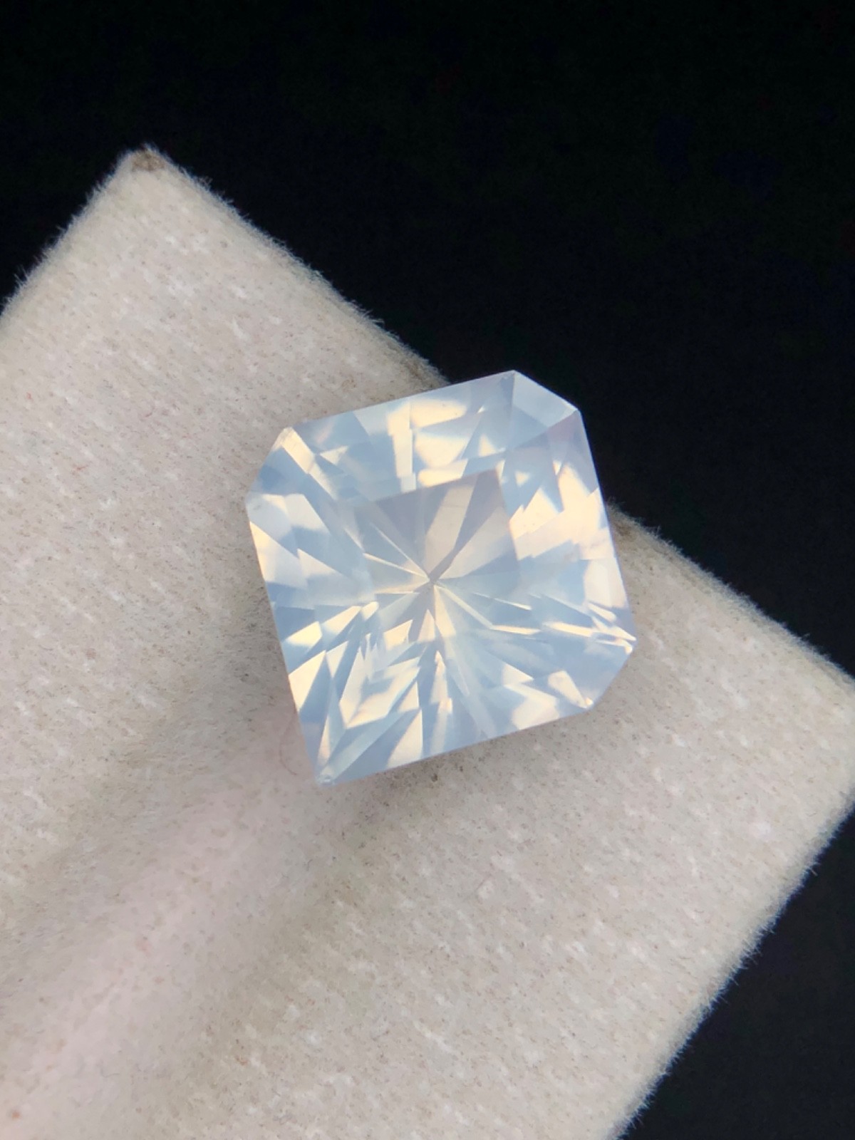 Natural Moon Quartz 8.12 Ct Emerald Cut White Loose Gemstone Africa Untreated