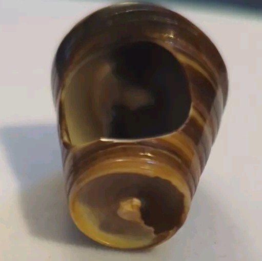 Unique Chunky Black White Brown Spiral Seashell Ring Size 6-61/2