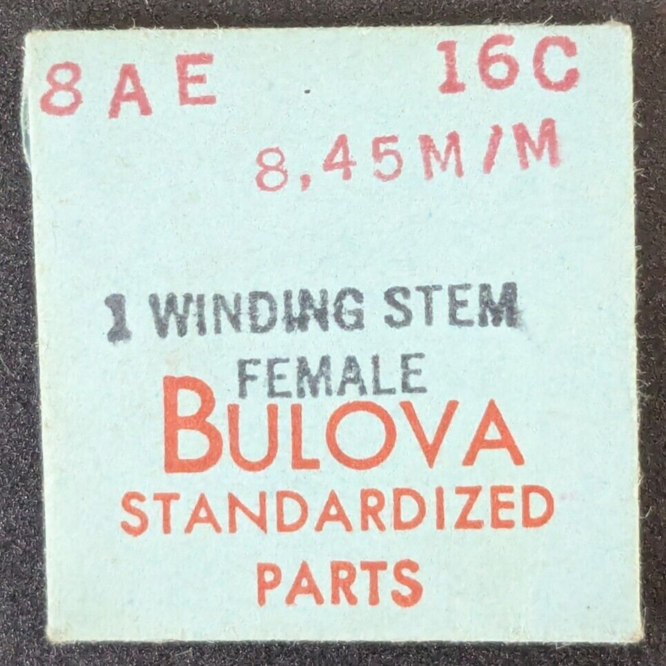 NOS NEW Genuine Bulova Cal. 8AE – 16C Female Winding Stem 8.45mm – Watch Part