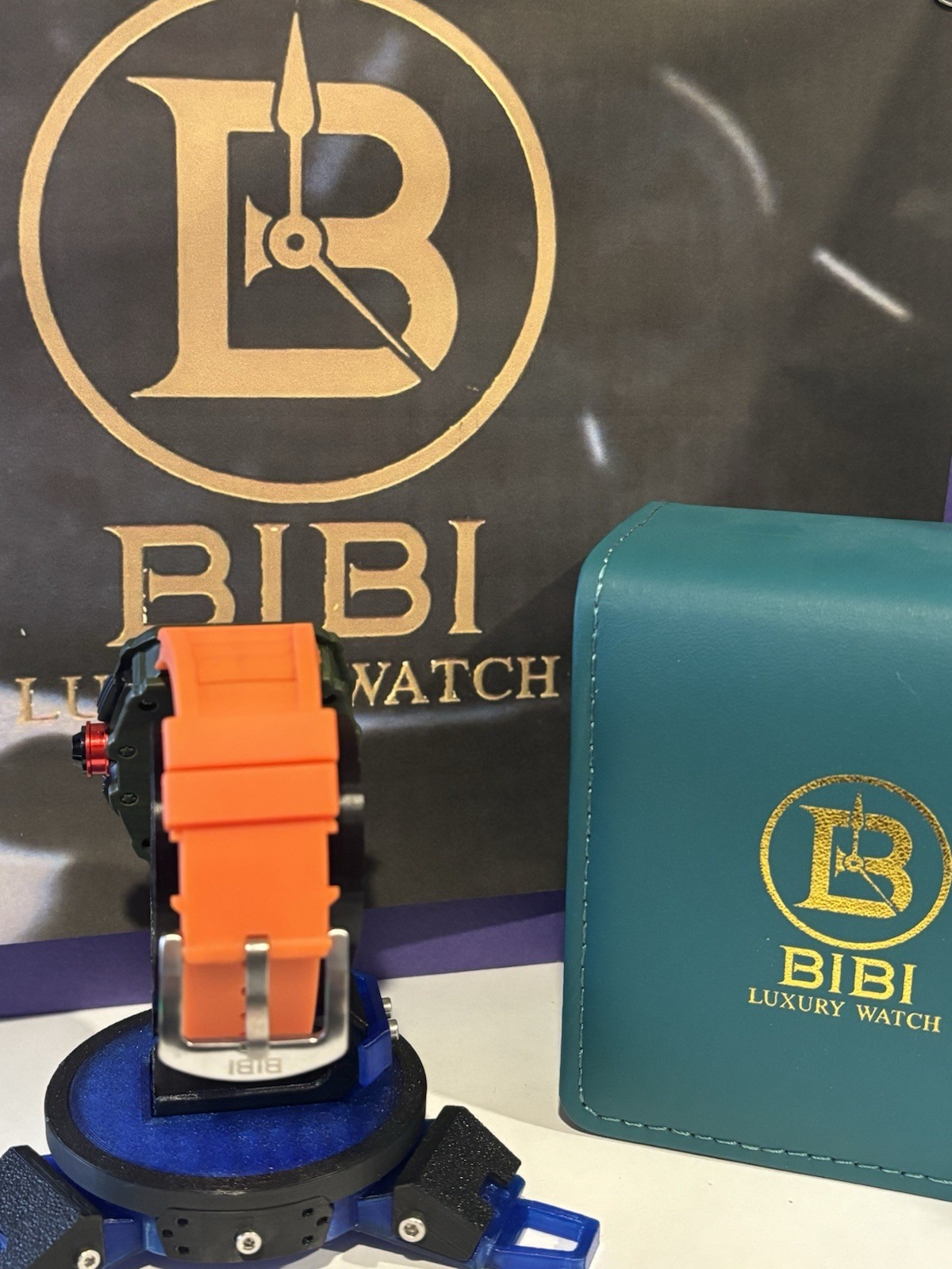 Bibi Luxury Watch Alloy Dial & Silicone Strap (B0128).