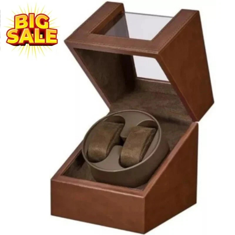 Automatic Rotation Double Watch Winder Box Leather Storage Display Case Gift I