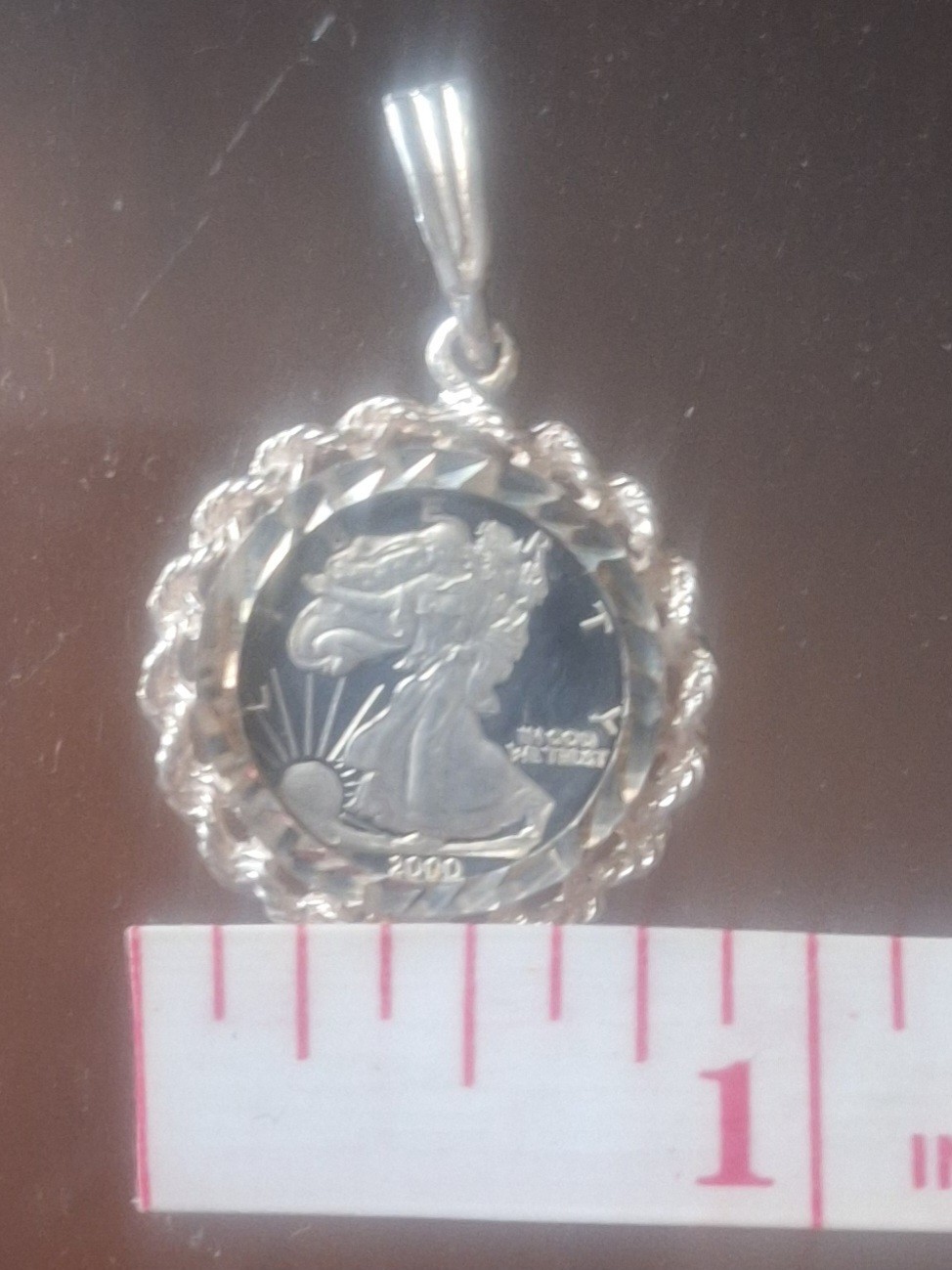 999 STERLING SILVER MILLENNIUM EAGLE COIN PENDANT