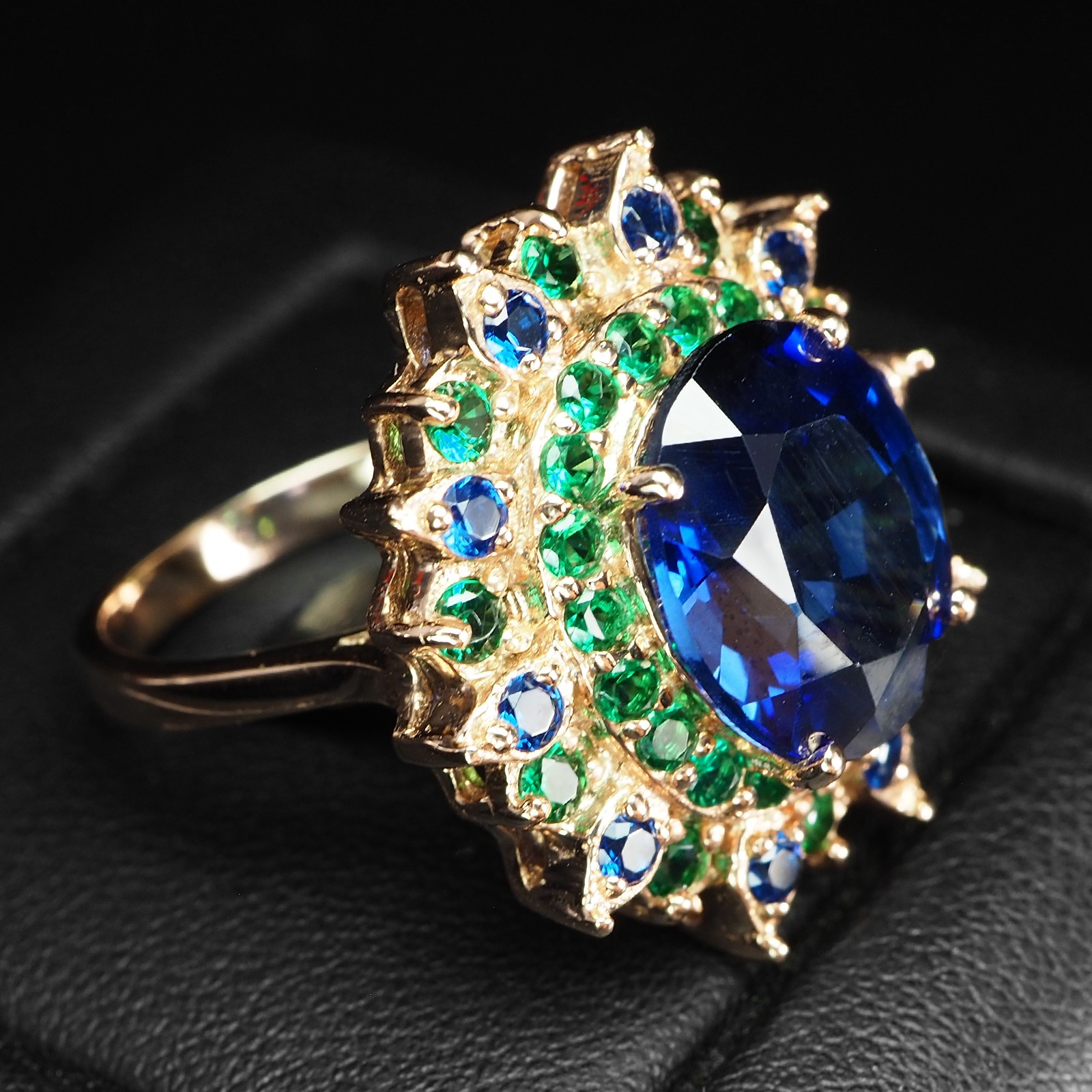TIMELESS DESIGN RINGS ROYAL BLUE SAPPHIRE 8.90CT 925 STERLING SILVER SIZE 7.5