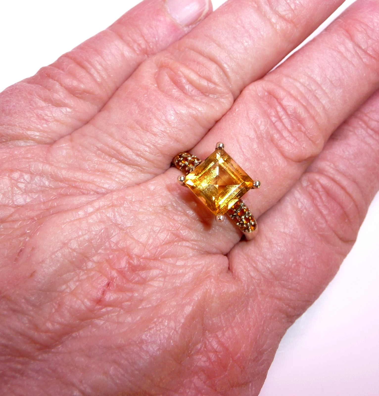 Ring 333 gold yellow gold 3.00ct. Citrine size 63 / 20 mm changeable 2.9g