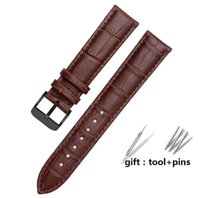 Leather Watch Band Strap Universal Replacement 12–22mm for Men Women