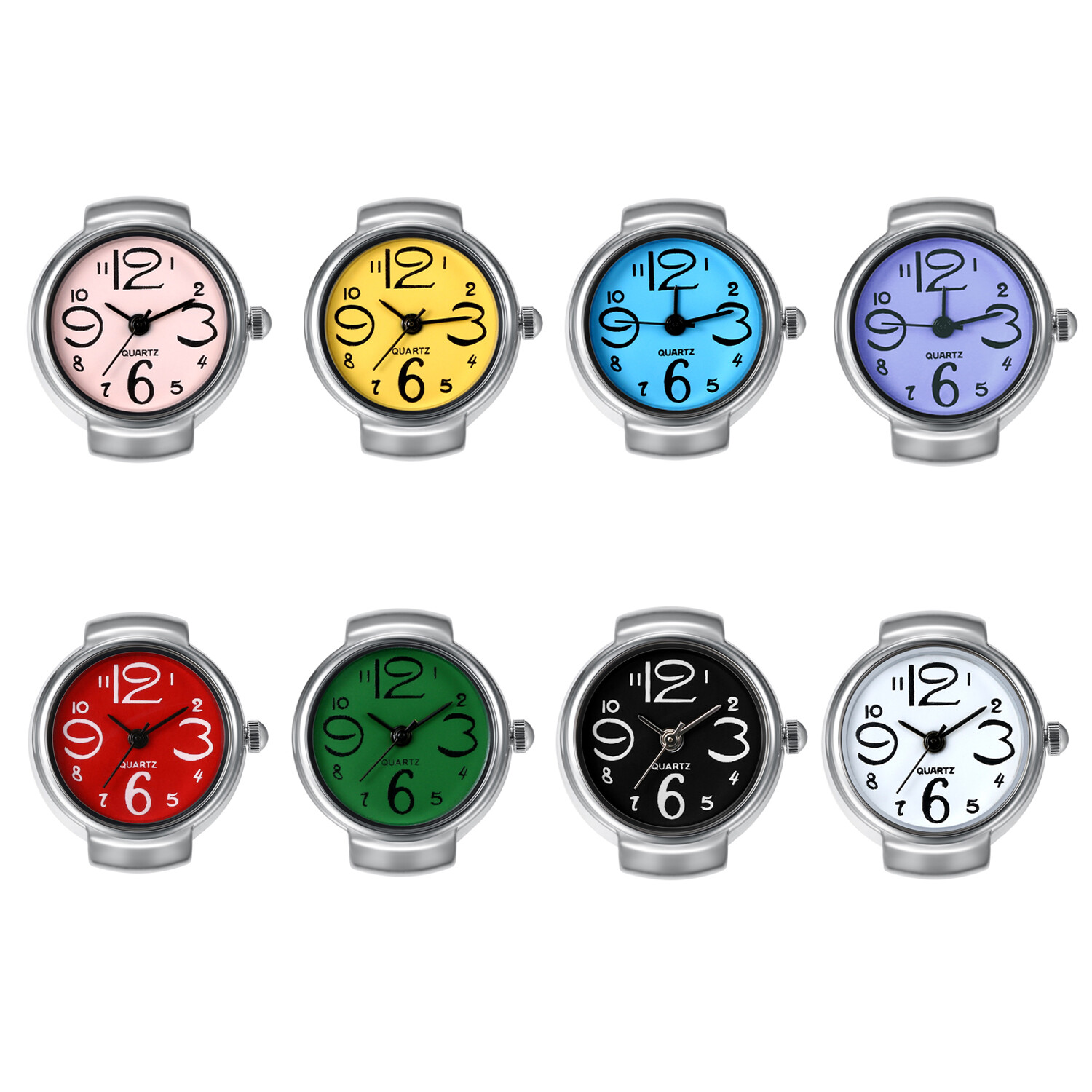 Ring Watch Analog Quartz Watch Dial Elastic Band Creative Finger Watch Men Women