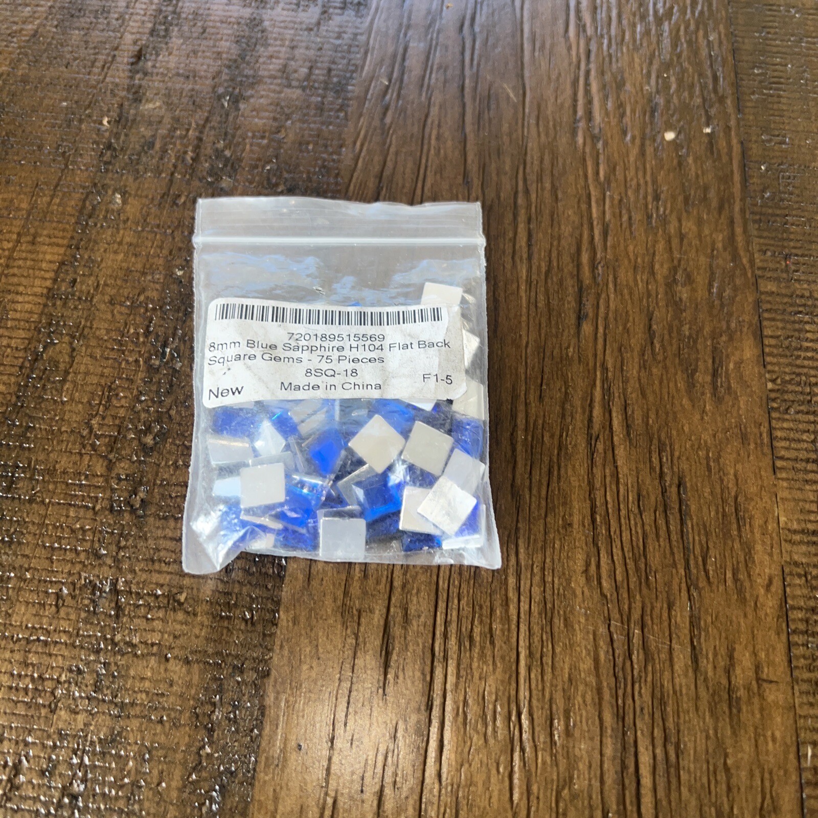 Allstarco 8mm Flat Back Square Acrylic Rhinestones 75 Pieces Blue Sapphire H123