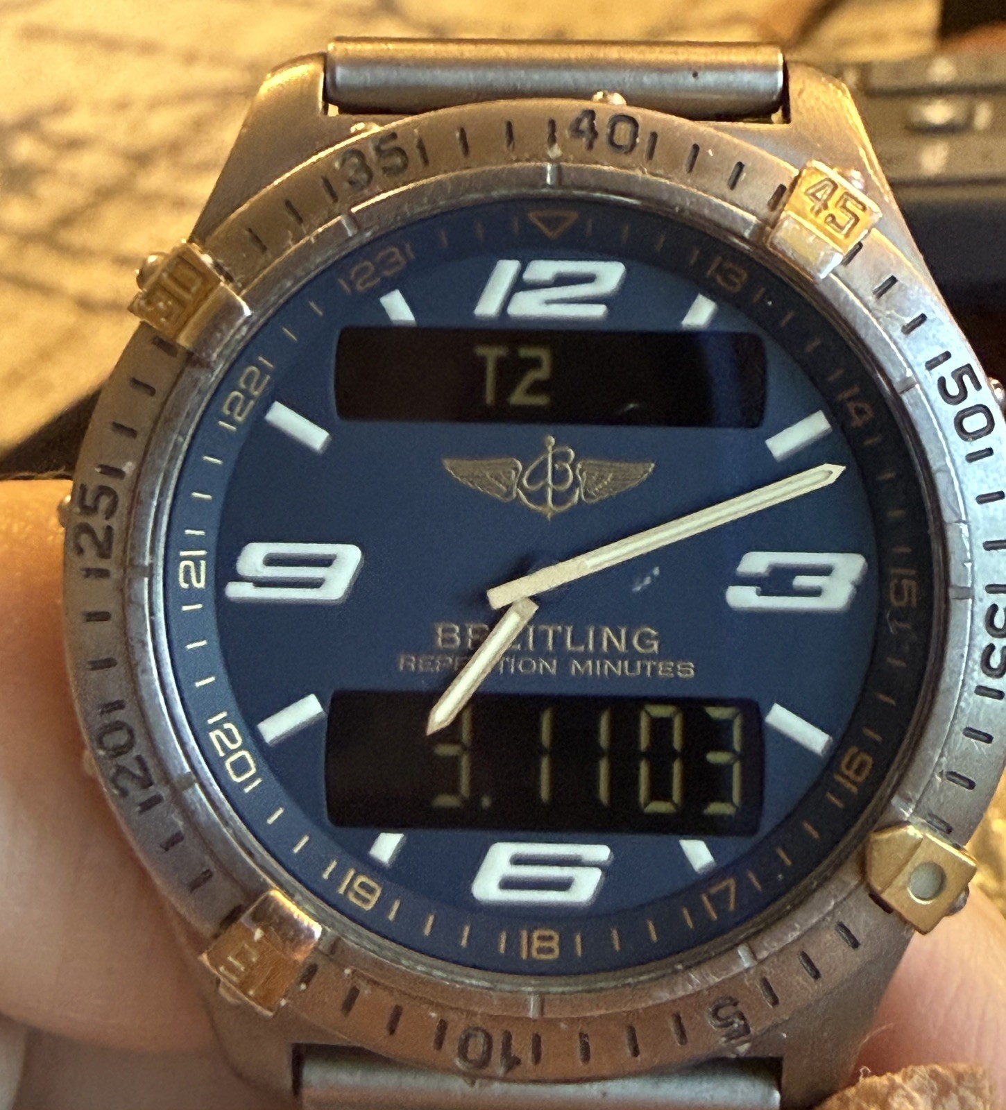 Breitling Aerospace Repetition Minutes Titanium B65062 Blue Dial Quartz Watch