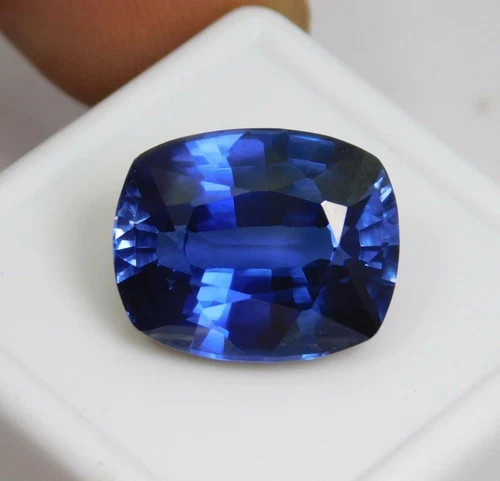 10.00 Ct Flawless Natural Royal Blue Sapphire Certified Cushion Rare Gemstone