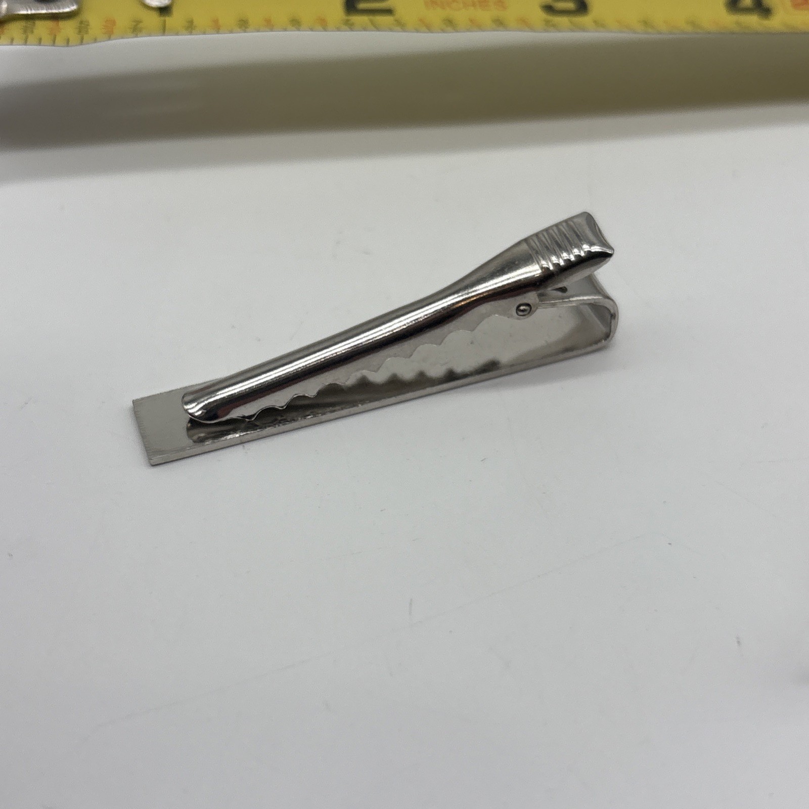 Blank Plain Silver Tone Tie Clip Shiny Finish – Rank, Name, Insignia, Title