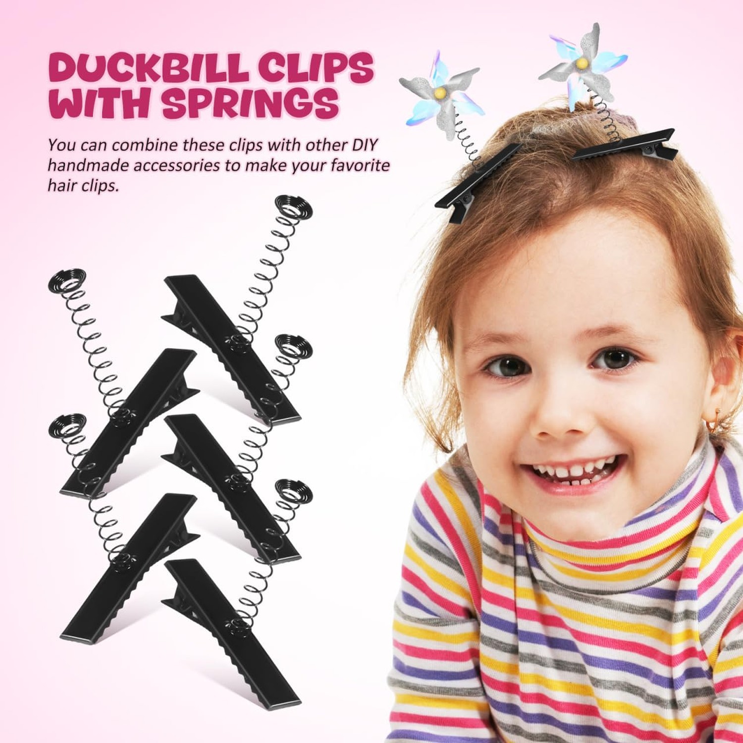 100pcs Metal Duck Bill Hair Clips DIY Hairpins Barrettes for Hair Styling Sch…