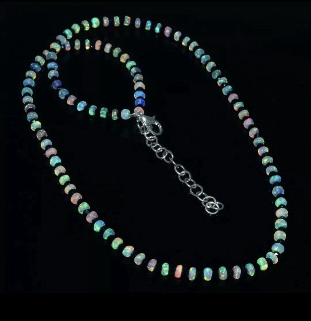 Natural Opal Beads Necklace 3-5MM Opal Beaded necklace 16 Inch Opal Gemstone