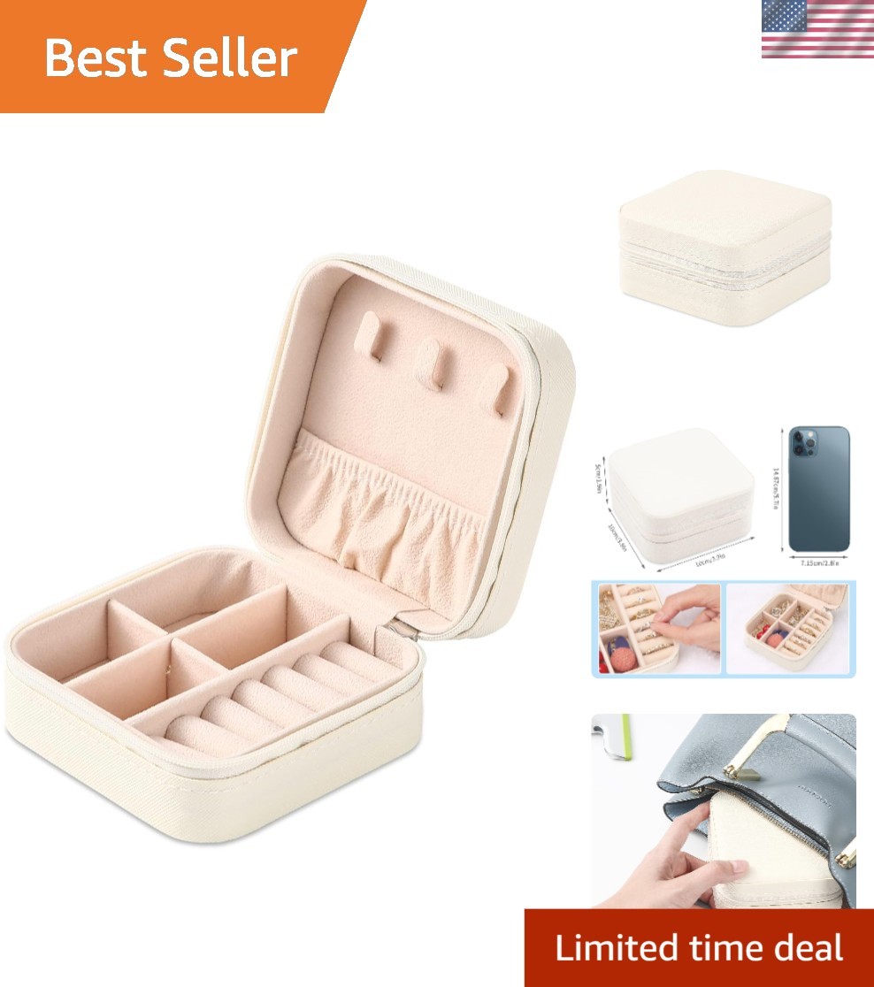 Elegant Portable Travel Jewelry Box with Mirror – Compact Organizer for Women
