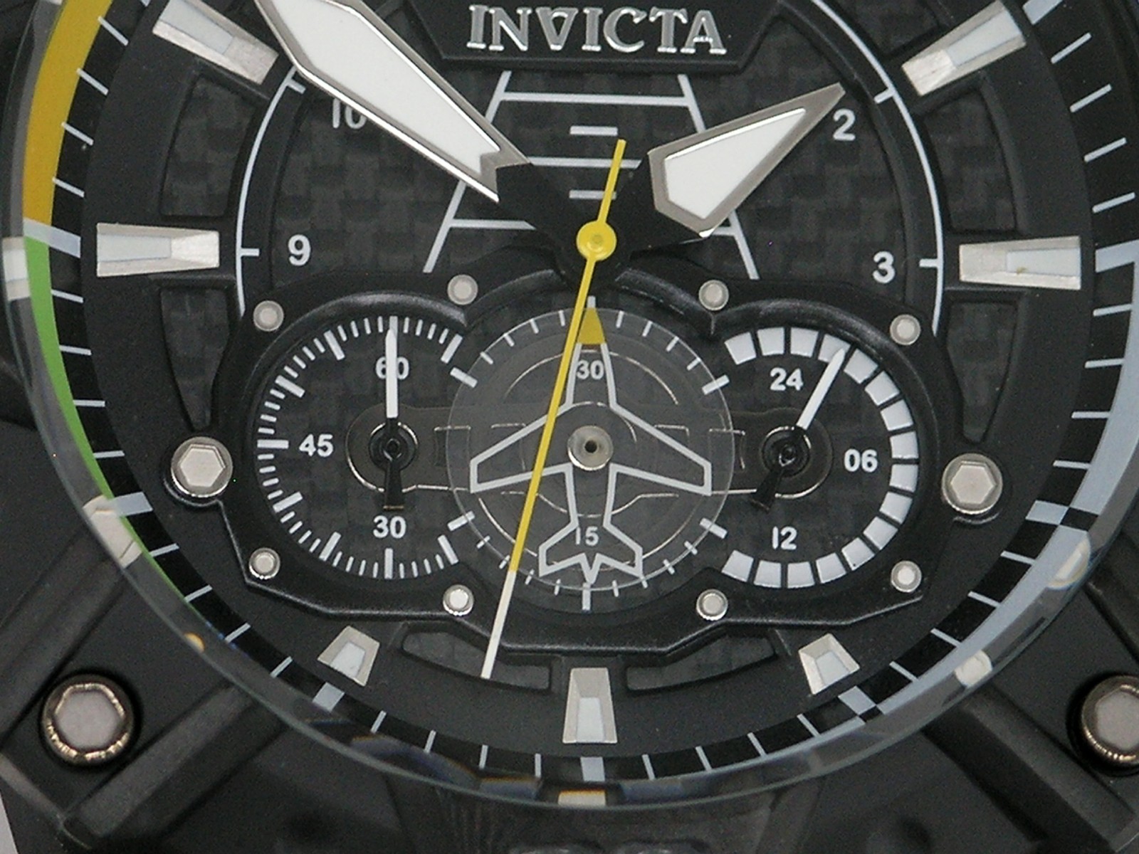 NEW INVICTA 40170 AVIATOR CHRONOGRAPH BLACK CARBON FIBER DIAL STEEL 52MM