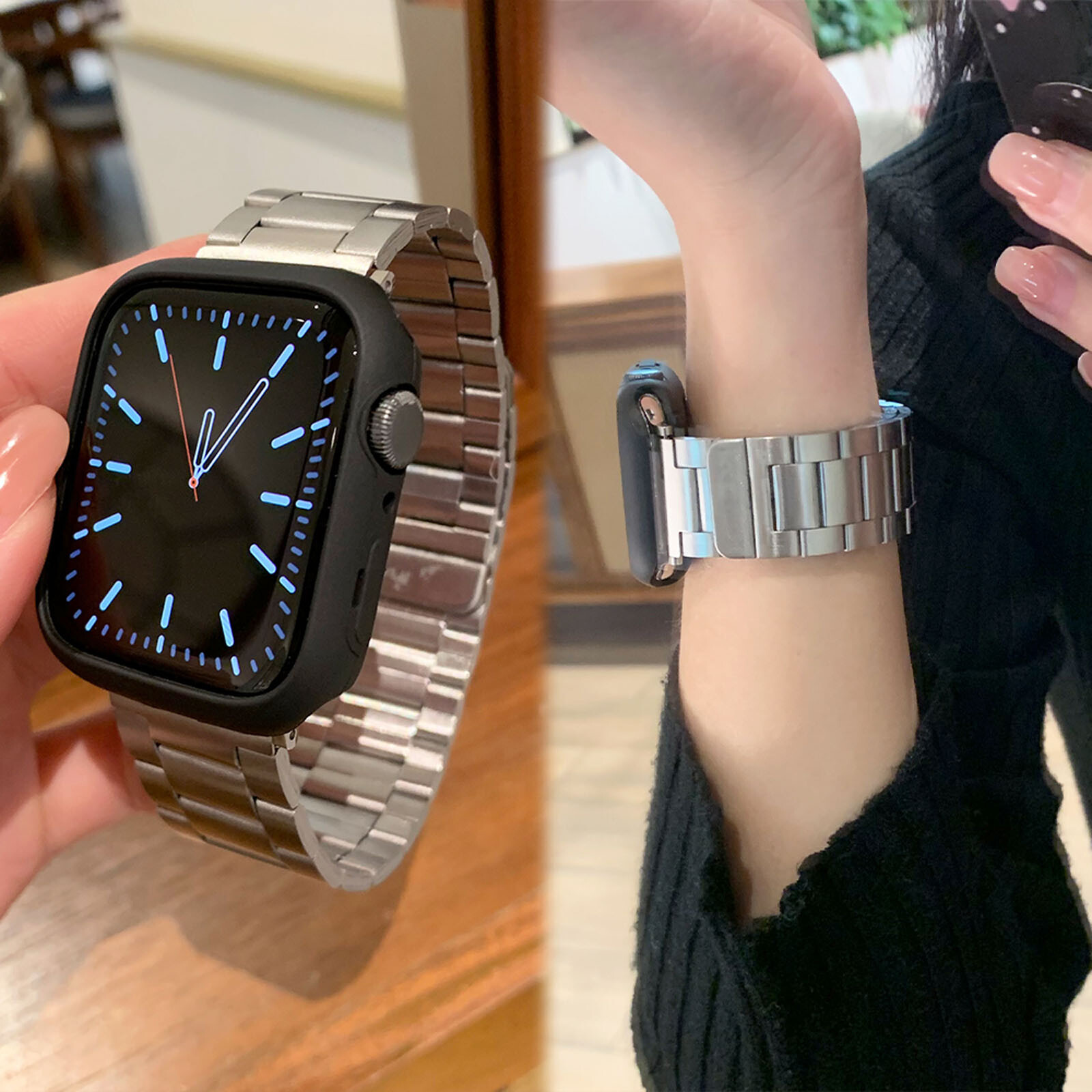 Premium Metal Classic Business Band Magnetic Strap For Apple Watch Series 1-10