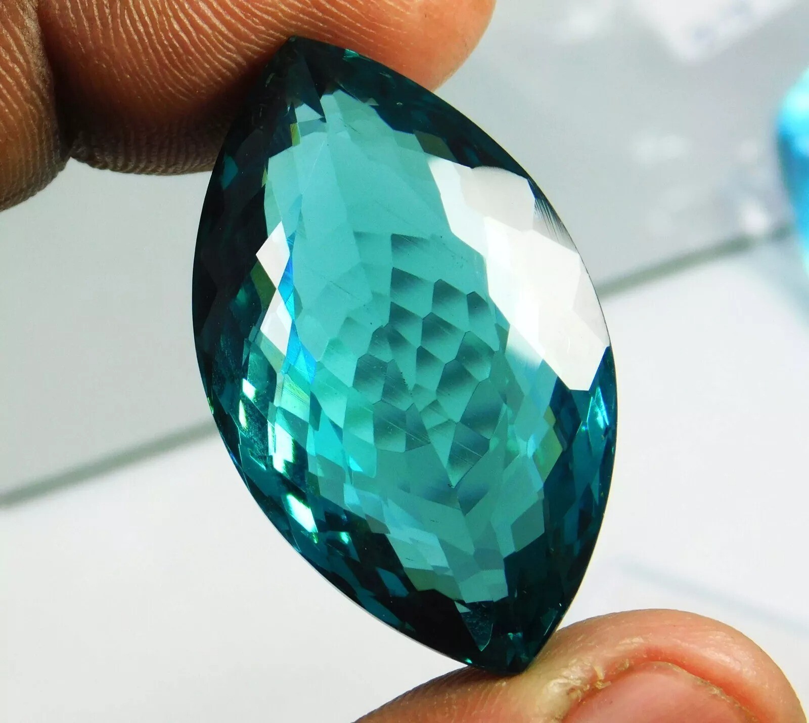Brazilian Teal Blue Topaz Marquise Cut Natural 56-58 Ct Loose Certified Gemstone