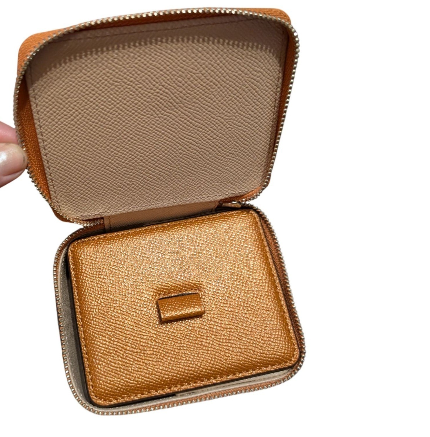 Coach Small Leather Jewelry Travel Case With Zipper