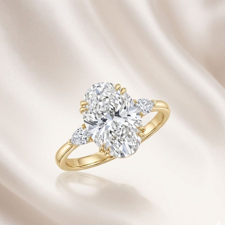2.40Ct Oval-Cut VS1 Lab Grown Diamond Wedding Engagement Ring 14k Yellow Gold