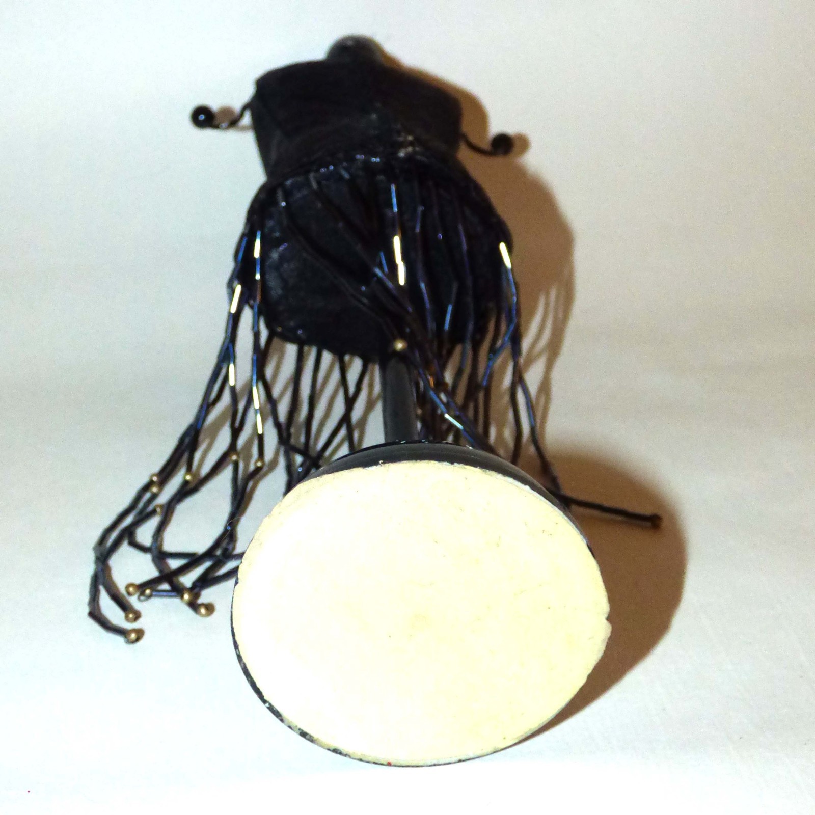 Vintage Black Mannequin Jewelry Stand Bust Gothic Victorian Fringe Beads